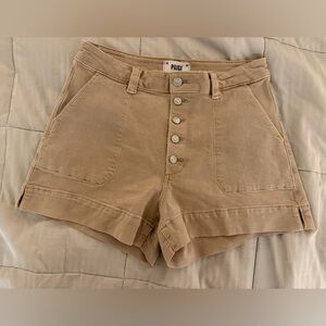 PAIGE Mayslie High Waist Tan Shorts
